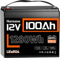 Batteria LiFePO4 12V 100Ah con BMS 100A, 15000 Cicli, Protezione Bassa Temperatura, per Camper e Sistemi Off-Grid