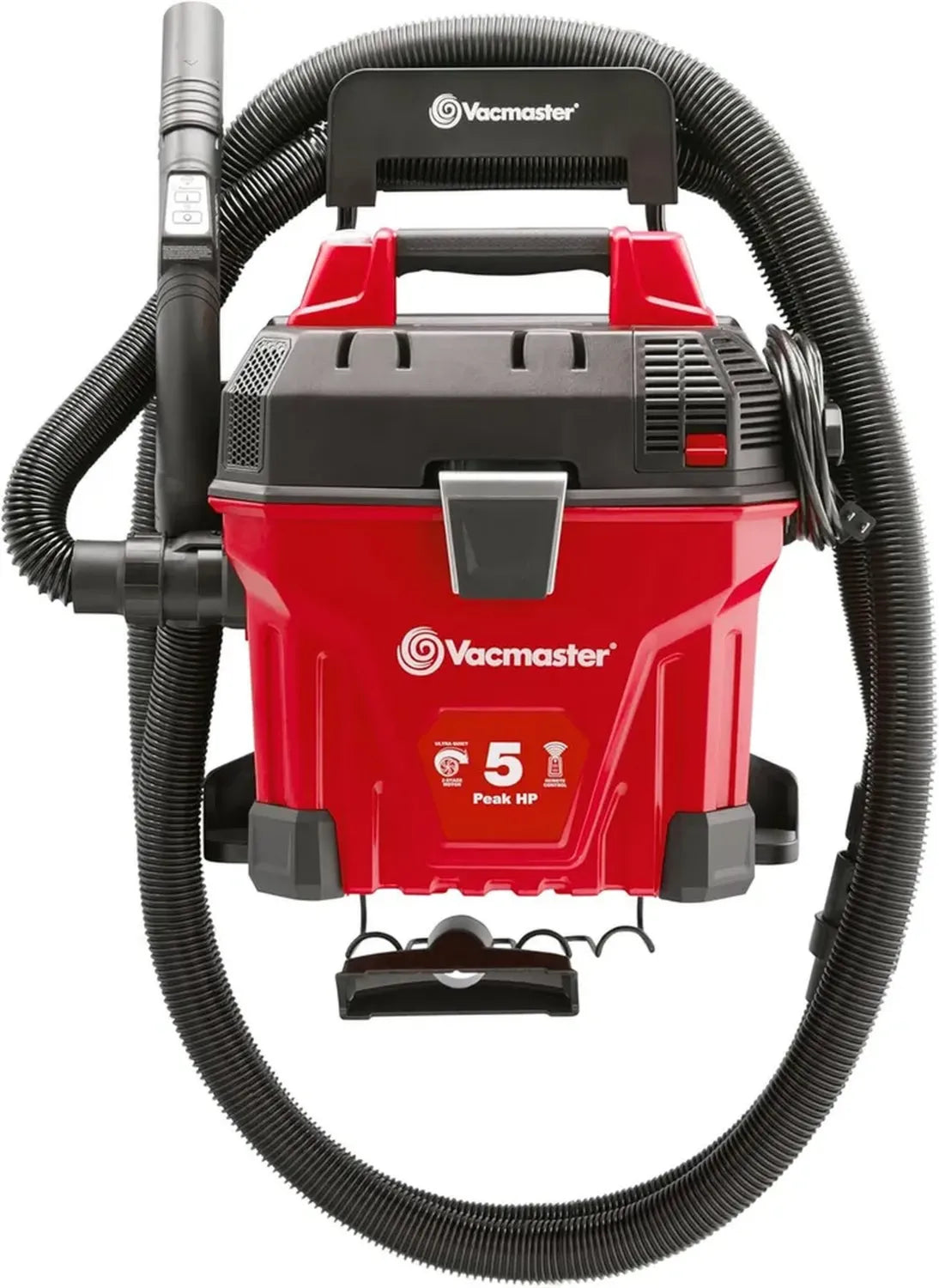 Aspirapolvere da Parete Vacmaster 5 Galloni con Telecomando, Rosso