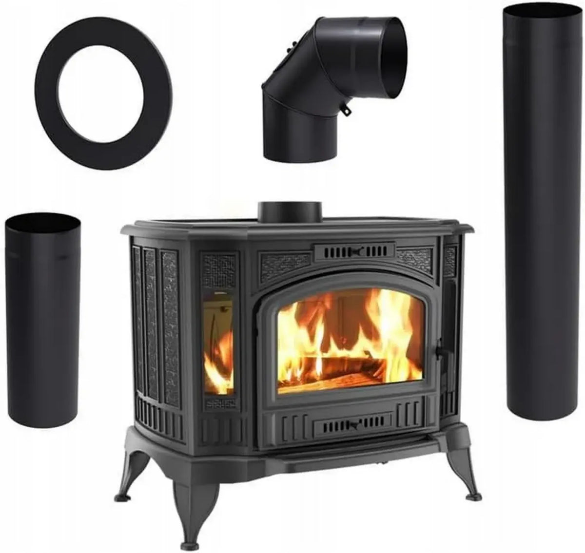 Stufa a Legna in Ghisa KRATKI KOZA K9 10kW, Design Vintage ed Efficiente, Classe Energetica A