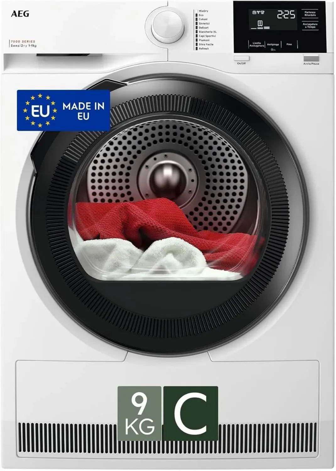 Asciugatrice AEG Serie 7000 9 kg con Pompa di Calore e SensiDry