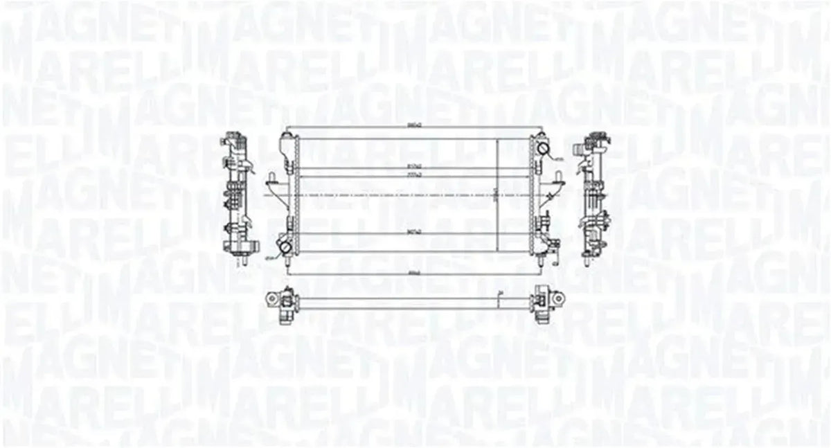 MAGNETI MARELLI Radiatore Motore 378mm x 34mm Gruppo Raffreddamento