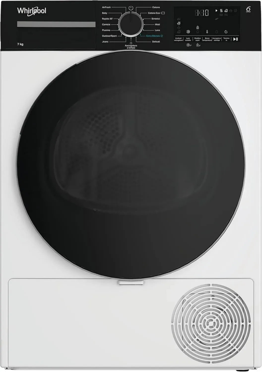 Asciugatrice Whirlpool 7 Kg Pompa di Calore Classe C, Extra Silenziosa
