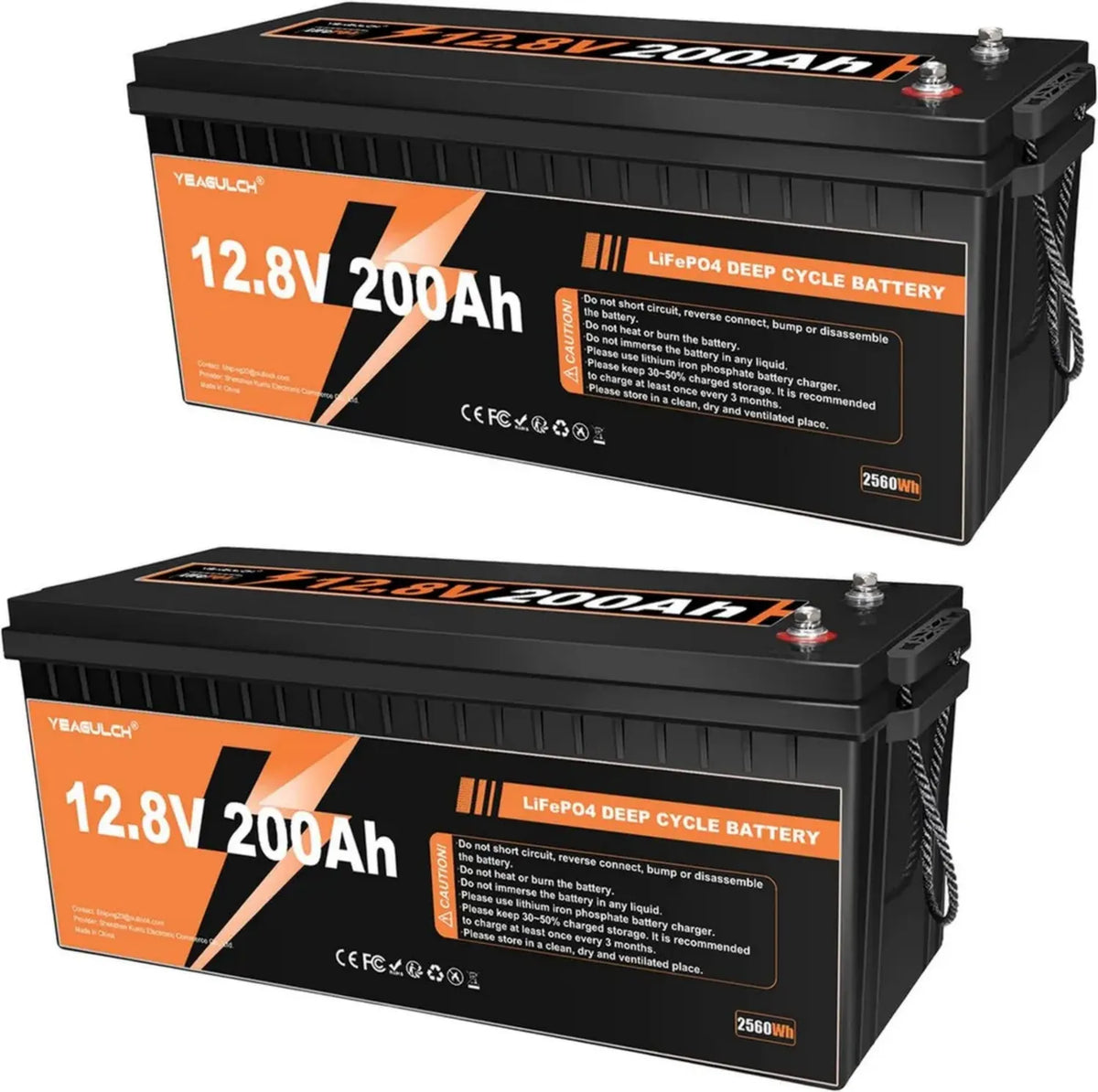 Batterie Litio LiFePO4 12V 200Ah per Solare e Off-Grid, Cicli Lunga Durata