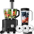 Robot da Cucina 1100W con Frullatore, 3 Velocit¨¤, 3.2L + 1.5L, Multifunzione per Affettare e Montare