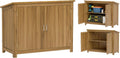Capanno da Giardino in Legno con Ripiani e Doppia Anta, Impermeabile e Resistente, Marrone 110x50x85 cm
