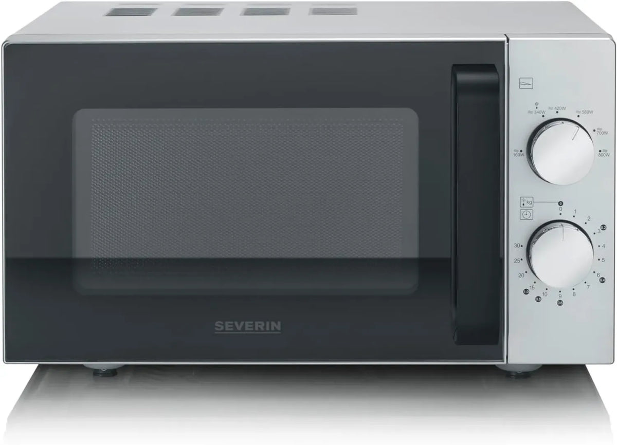 SEVERIN Microonde Compatto 800W, 20L, 6 Livelli, Timer, Nero