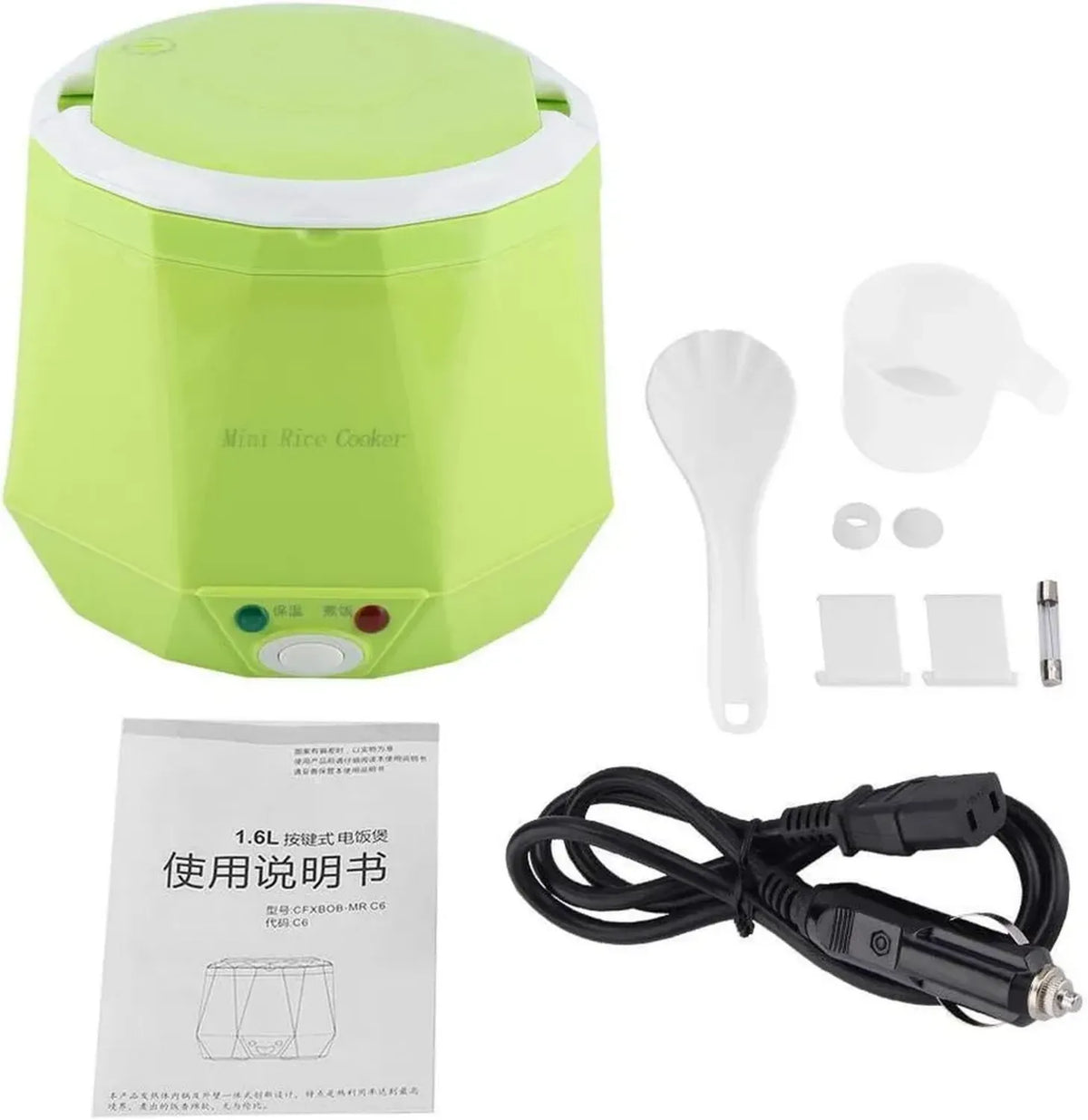 Pentola Elettrica Portatile da Auto 1.6L 24V 140W Verde