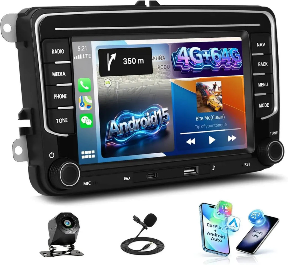 Autoradio 7' per VW Volkswagen Android con Carplay e GPS