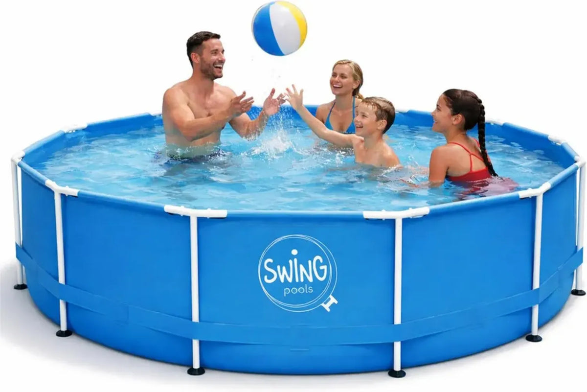 Piscina in Metallo HAF? 305 x 76 cm, Capacit¨¤ 4.500 Litri, Robusta per Giardino