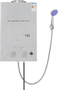 Scaldabagno a gas 12L 24KW GPL con doccia, avvio a bassa pressione 0,15 bar, ideale per casa e camper