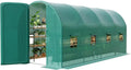Serra a Tunnel in Acciaio Zincato con Finestre e Porte, 4,6 x 2 x 2 m, Ideale per Germinazione e Giardinaggio