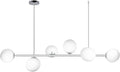 Lampadario a Sospensione Argento Moderno con Sfere in Vetro Bianco