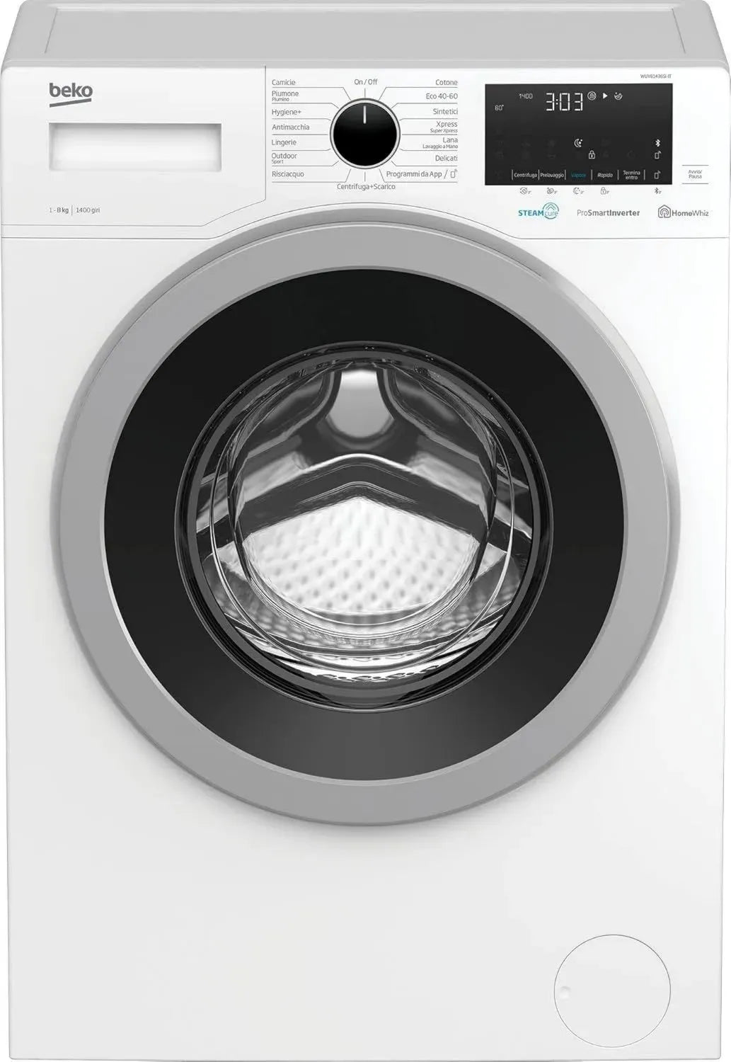 Lavatrice Beko 8kg Classe C Inverter ProSmart 1400 Giri Vapore